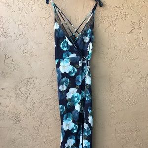 Adelyn Rae Jasmine Floral Print Wrap Maxi Dress